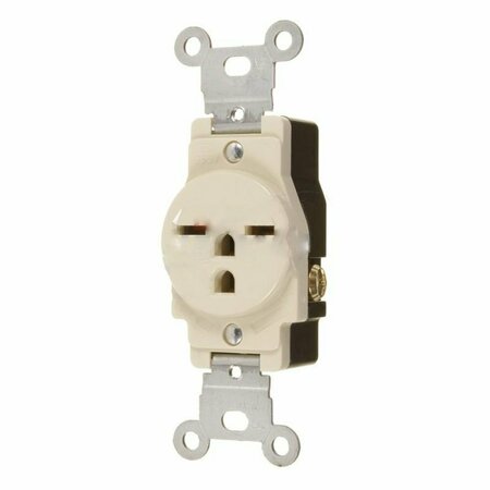 AMERICAN IMAGINATIONS 15 AMP Round Ivory Electrical Receptacle Plastic-Aluminum AI-36837